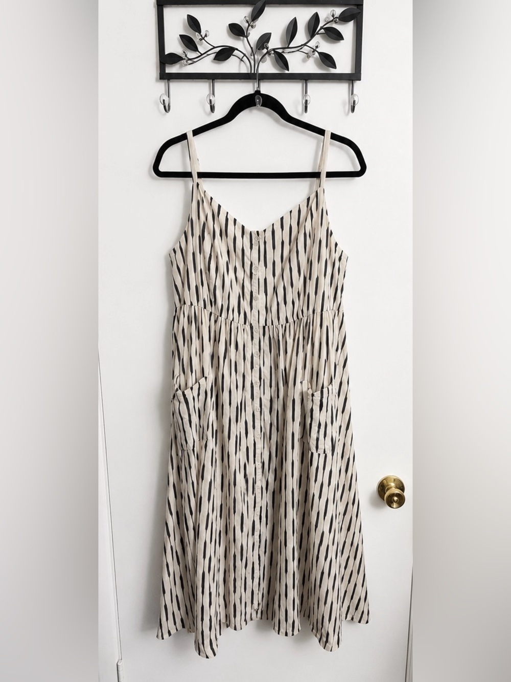 Torrid Striped Midi Dress – Size 1 (Plus) – Adjustable Straps – Pockets